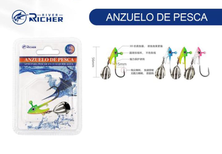 Jig Head Color con aleta